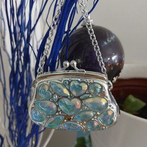 Blue Shiny Cute Little Purse Ornament Festive Golly Ornaments Cute Beautiful